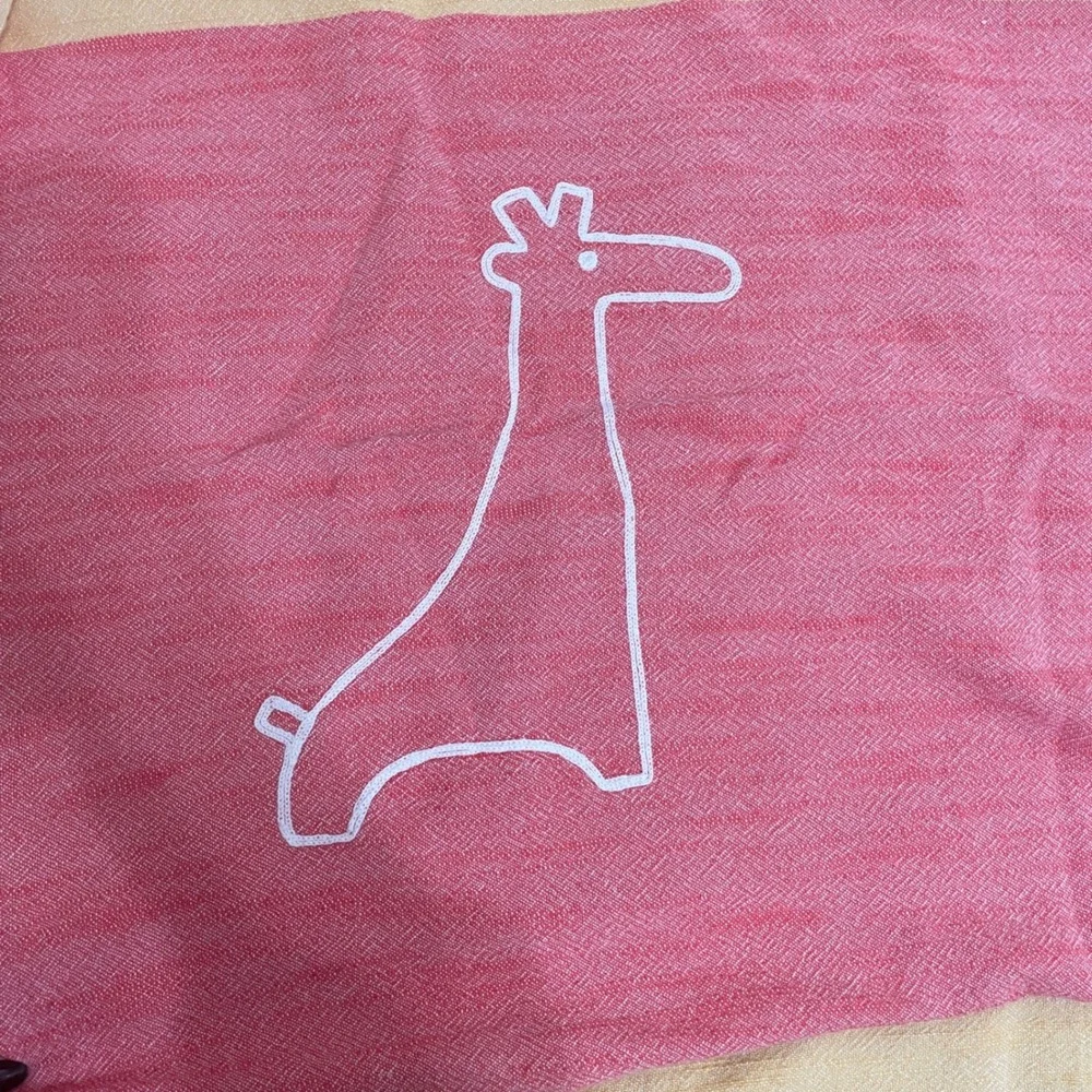 The Land of Nod Pink Yellow Giraffe Baby‎ Toddler Blanket 43